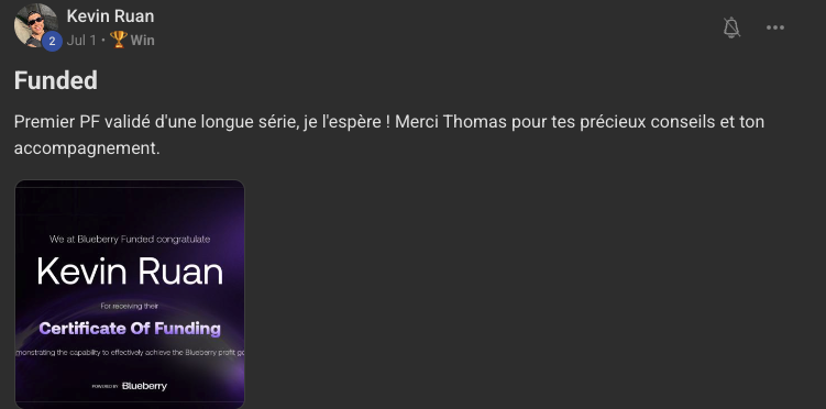 Compte financé après accompagnement